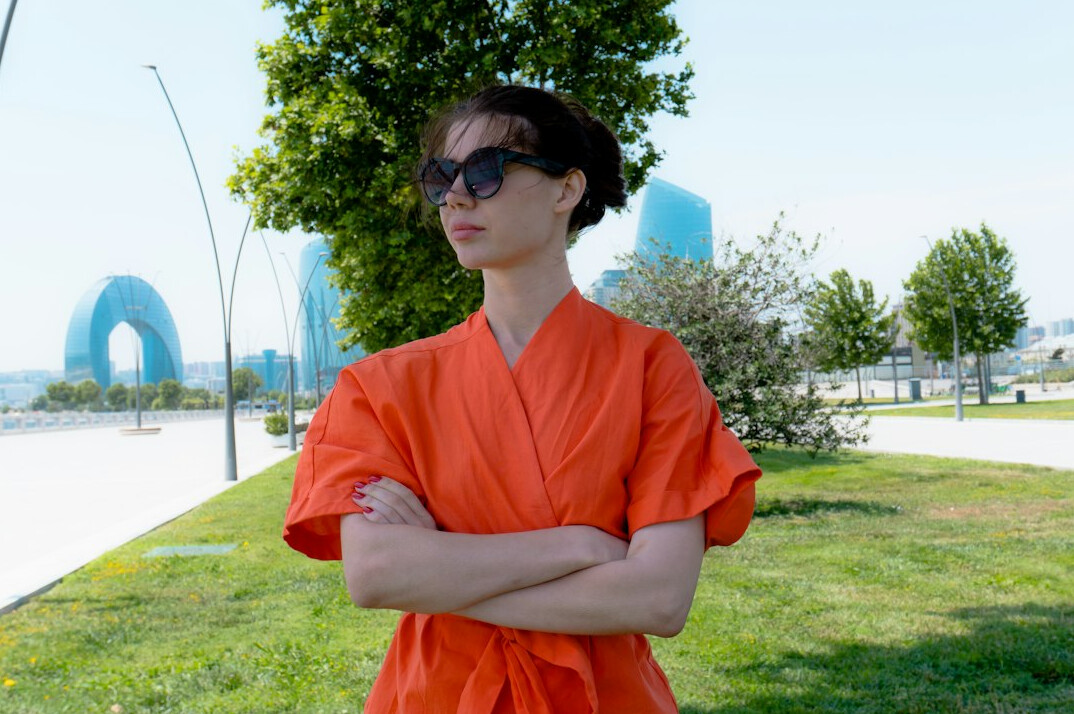 Portrait of a confident businesswoman with short dark hair