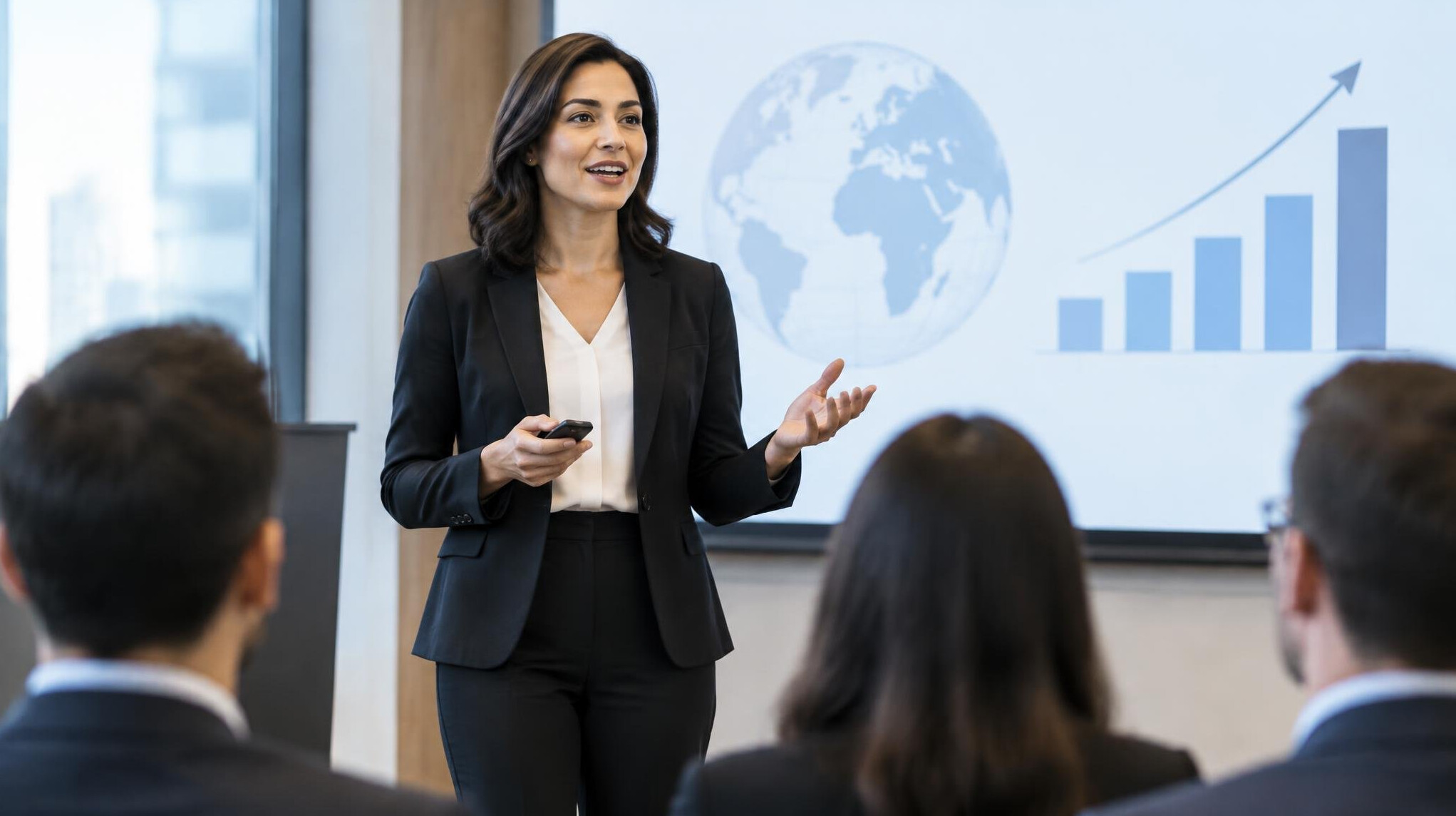 woman leader presenting