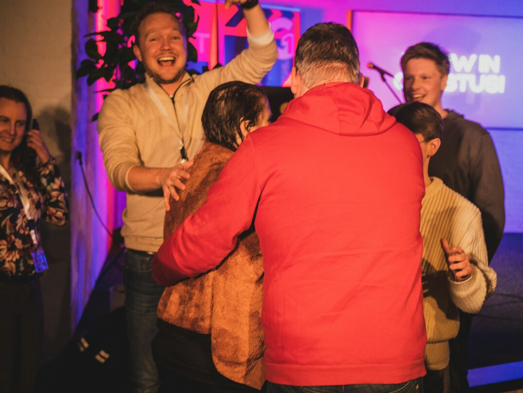 successful insurance team celebration