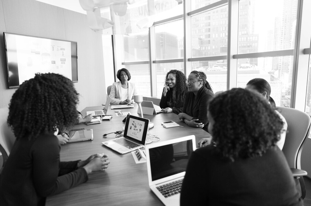 woman leading meeting